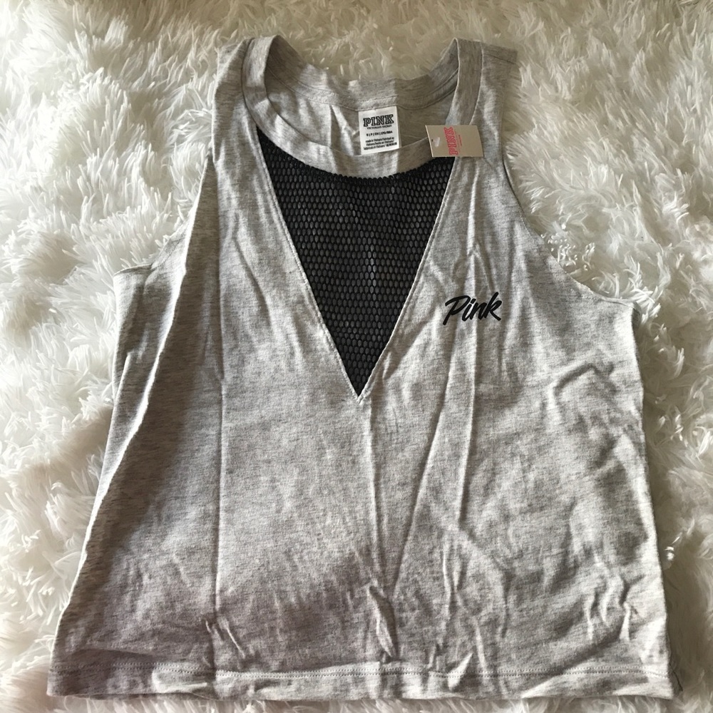 VS PINK Cropped Mesh Tank Small NEW WITH TAGS